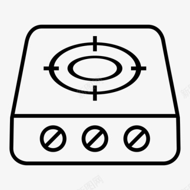厨房简笔画炉灶炊具烹饪图标图标