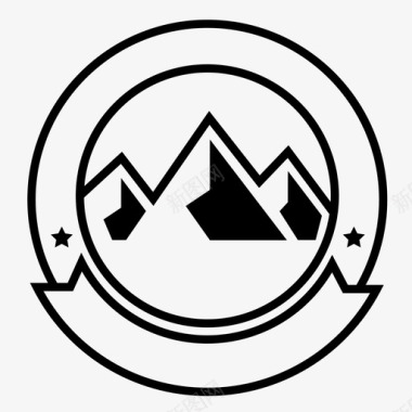 山地徽章奖励山丘图标图标