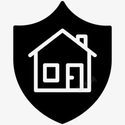 房屋财产保险家庭安全家庭保护房屋盾牌图标高清图片