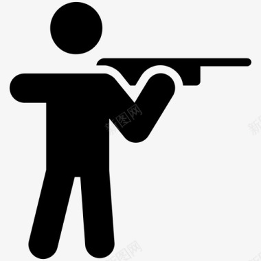 运动会标志射击奥林匹克运动会步枪射击图标图标