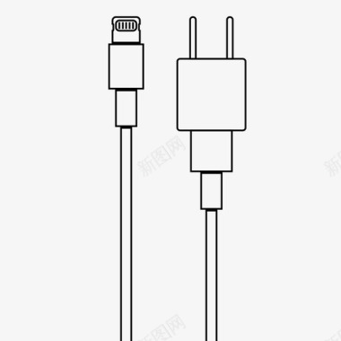 超级闪电图标闪电墙充电器适配器电缆图标图标