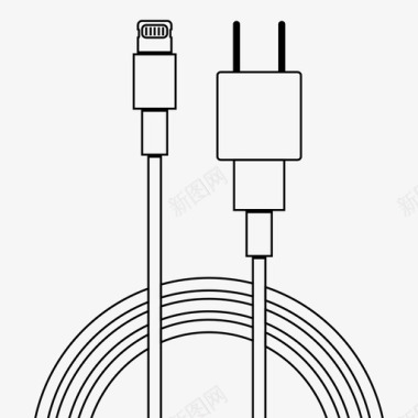 超级闪电图标闪电墙充电器适配器电缆图标图标