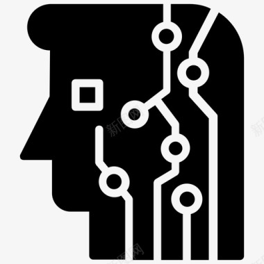 人类智能人工智能人脑图标图标