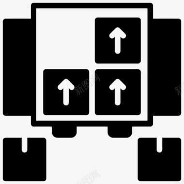 外卖配送包裹装载物流配送图示符图标图标