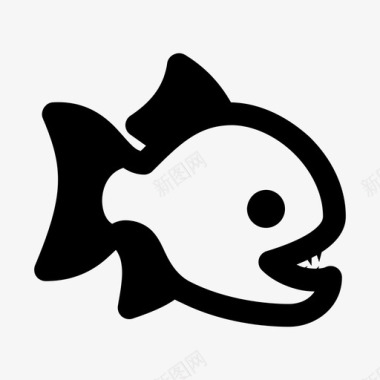 食人鱼动物危险图标图标