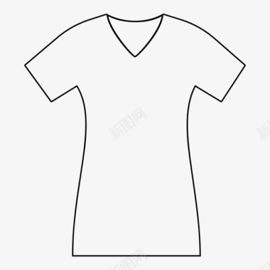 女式v领衬衫T恤图标图标