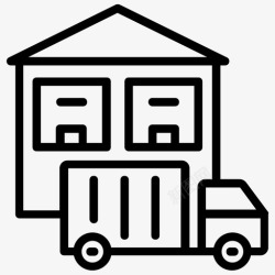 物流配送包裹仓库送货送货车装货图标高清图片