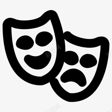 剧院娱乐戏剧面具图标图标