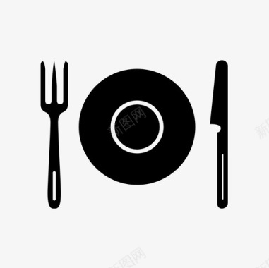 带刀叉的盘子餐具盘子图标图标
