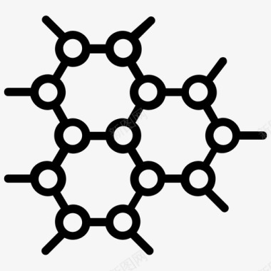 中国传统图案石墨烯技术碳结构几何图案图标图标
