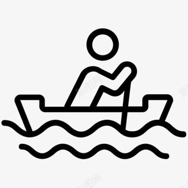 水上运动独木舟划船奥运会图标图标