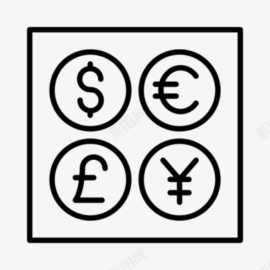 国际货币探险度假图标图标