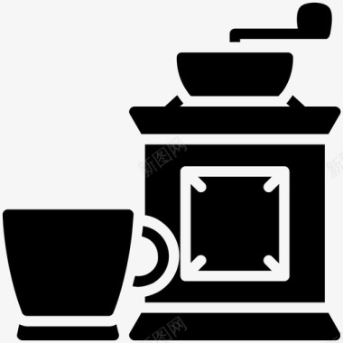 咖啡磨咖啡机餐厅雕文图标图标
