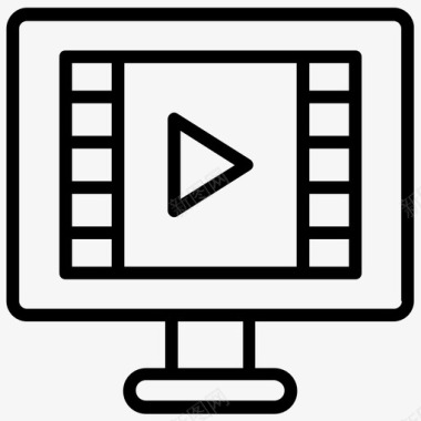 电脑和媒体公司视频电脑公司电影图标图标