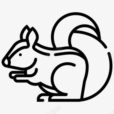 松鼠动物尾巴图标图标