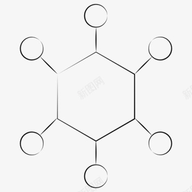 矢量零食有机标识化学原子分子图标图标