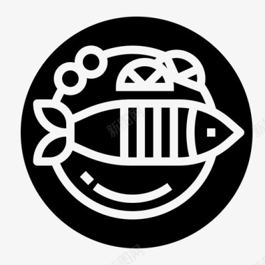 鱼食物油炸图标图标