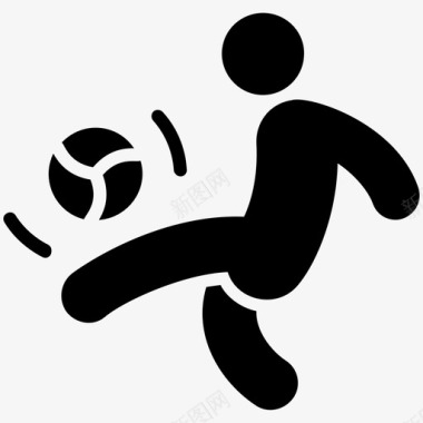 击打膝盖球类足球运动员图标图标