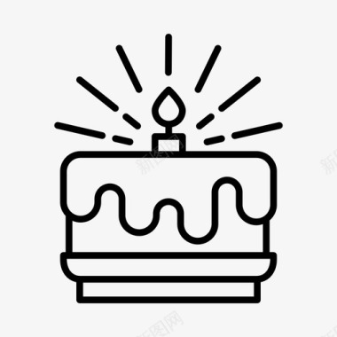 生日蛋糕生日蛋糕蜡烛庆祝图标图标