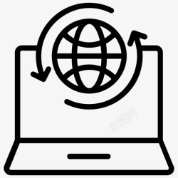 全球通信网络服务器互联网接入互联网连接图标高清图片