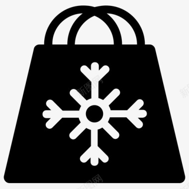 圣诞袋礼物商店图标图标