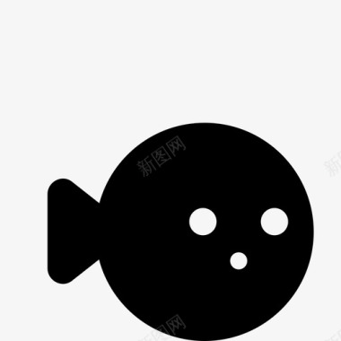 鱼黑色可爱图标图标