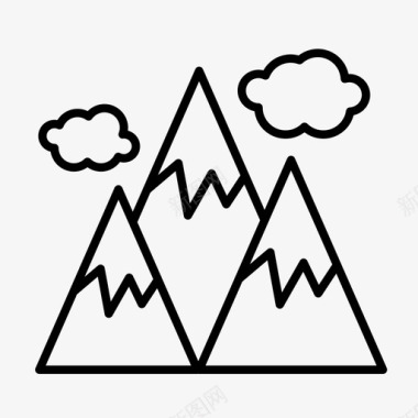 山与云攀岩山图标图标