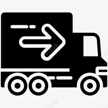 送货卡车货运卡车货物送货车图标图标