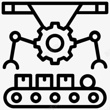 工业水处理机器人输送机液压臂工业机械臂图标图标