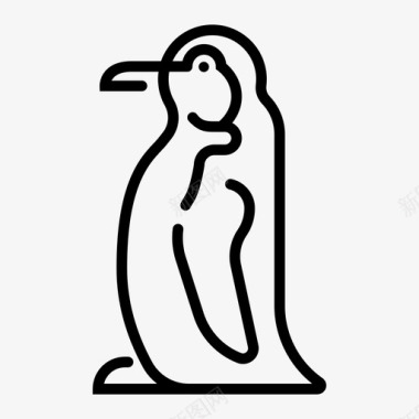 企鹅动物南极图标图标