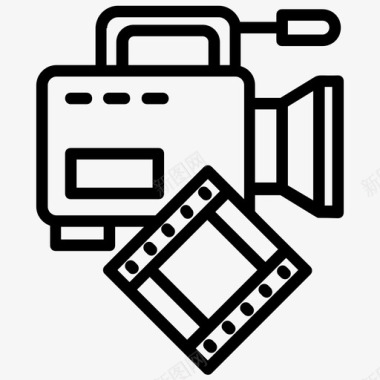 电影标志摄像机拍摄电影摄像机图标图标