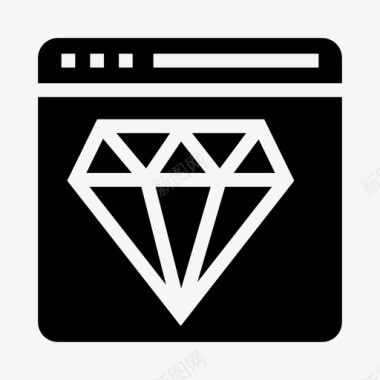 窗口网页钻石浏览器珠宝图标图标