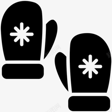 冷却手套手保护手戴图标图标