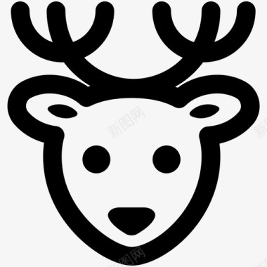 鹿圣诞节头图标图标