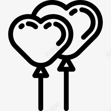 心气球科技婚礼和爱情图标图标