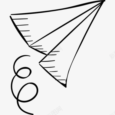 纸飞机学校手工制作黑色图标图标