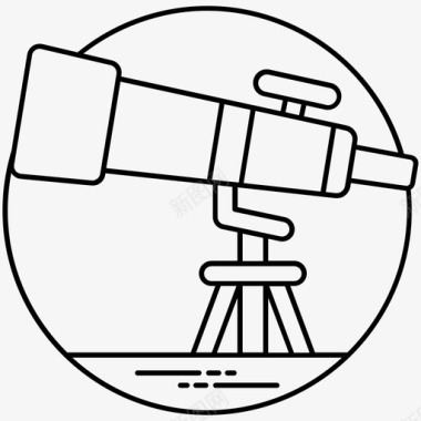 科技线稿望远镜天文学天文馆图标图标