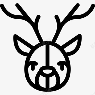 鹿圣诞装饰品直系图标图标