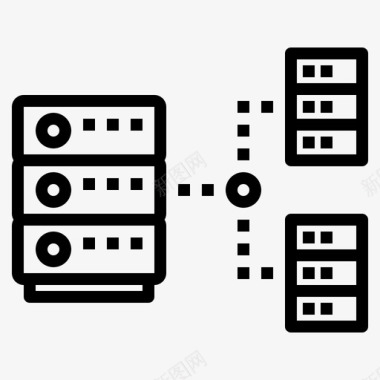 卡通数据连接网络计算机连接图标图标