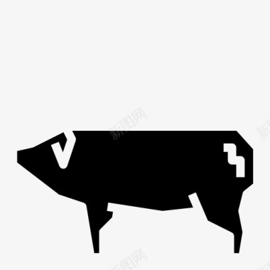 生猪猪肉食品和饮料02固体图标图标