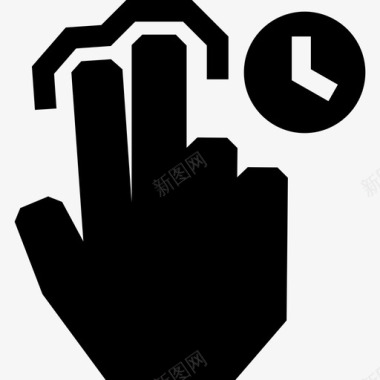 两个手指轻拍并保持触摸触摸手势图标图标
