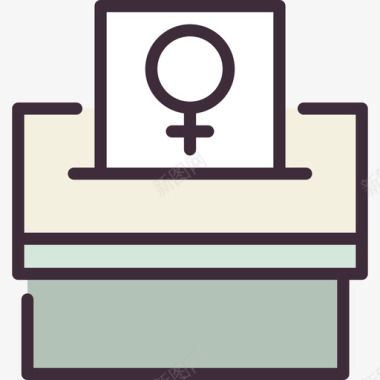 妇女节妇女选举权线性妇女节元素线性颜色图标图标