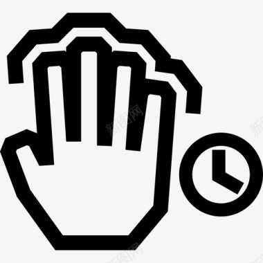 四个手指轻拍并按住触摸触摸手势轮廓图标图标