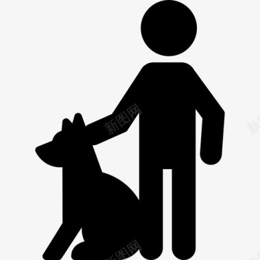 人和狗动物狗和训练图标图标
