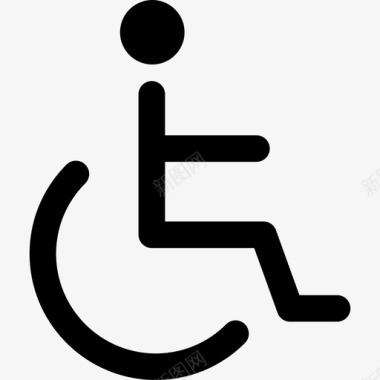 残疾标志最小通用主题线性图标图标