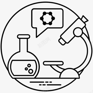 实验室研究科学实验室科学技术线图标图标