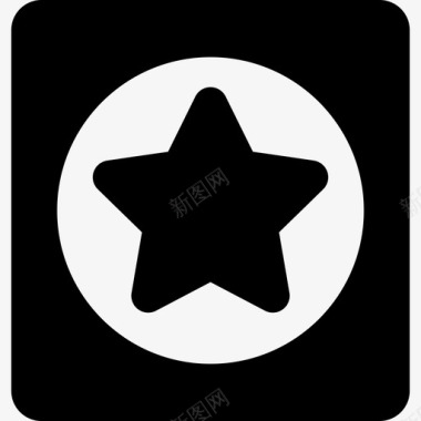 星形按钮形状投票和问候圆形图标图标