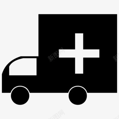 行李运输带救护车汽车紧急情况图标图标