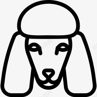 卷毛狗狗的头直系图标图标