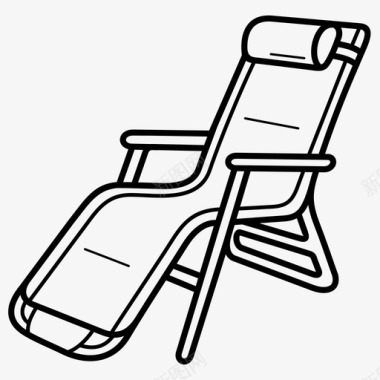 躺椅甲板椅折叠甲板躺椅甲板椅子折叠甲板海滩图标图标